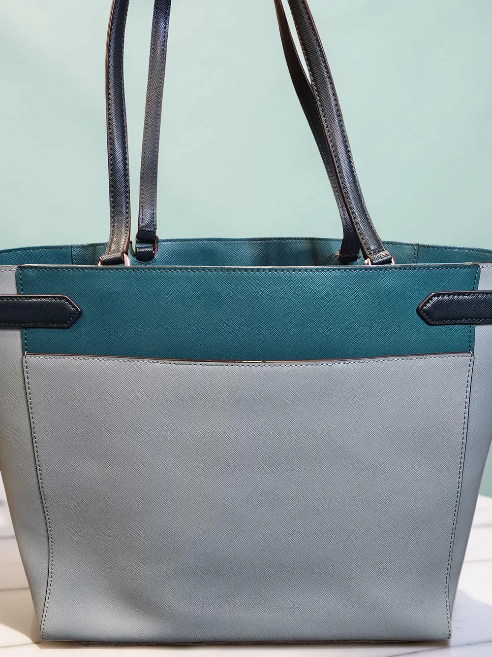 Kate Spade Staci Saffiano Leather Laptop Tote Bag Teal